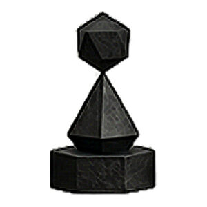 Pion noir - design minimal imitation pierre